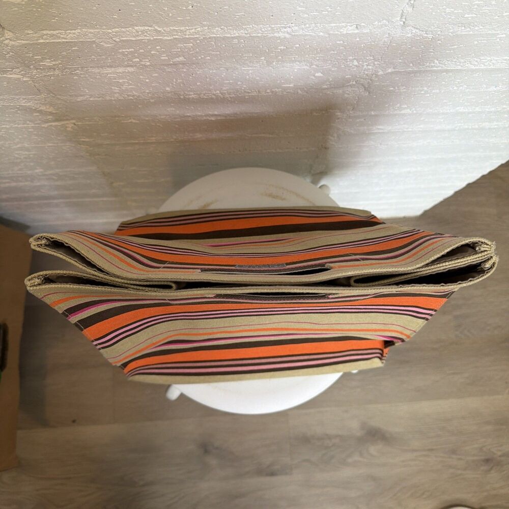 Sigrid Olson Striped Canvas Tote Bag Boho-Chic Earthy 70s' Revival Resort Beach - Picture 6 of 9